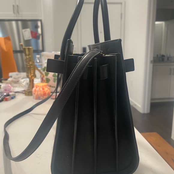 Saint Laurent Classic Sac Du Jour Small Burgundy and Black in smooth leather - Picture 3 of 14